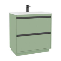 Royal Bathrooms Orion 600mm Matt White 2 Door Freestanding Vanity Unit With Stone Basin & Chrome Strip - thumbnail 7