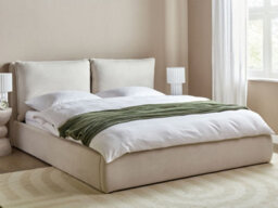 Beliani Ottoman Bed Fabric Bajonna 180 X 200 Cm (Eu Super King) Light Beige - thumbnail 2