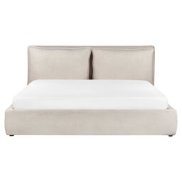 Beliani Ottoman Bed Fabric Bajonna 180 X 200 Cm (Eu Super King) Light Beige - thumbnail 6