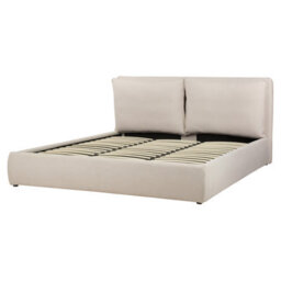 Beliani Ottoman Bed Fabric Bajonna 180 X 200 Cm (Eu Super King) Light Beige - thumbnail 7