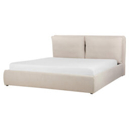 Beliani Ottoman Bed Fabric Bajonna 180 X 200 Cm (Eu Super King) Light Beige - thumbnail 5