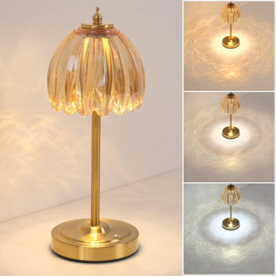 Flintry Tulip Table Lamp Battery & Touch Control, Cordless Table Lamp For Bedroom, Nightstand, Living Room, Entryways (Amber Tulip) - image 1
