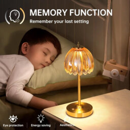 Flintry Tulip Table Lamp Battery & Touch Control, Cordless Table Lamp For Bedroom, Nightstand, Living Room, Entryways (Amber Tulip) - thumbnail 6