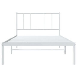 Vidaxl Metal Bed Frame Without Mattress With Headboard White 75X190Cm - thumbnail 6