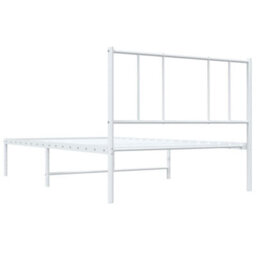 Vidaxl Metal Bed Frame Without Mattress With Headboard White 75X190Cm - thumbnail 8