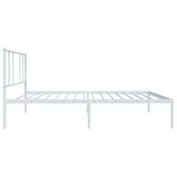 Vidaxl Metal Bed Frame Without Mattress With Headboard White 75X190Cm - thumbnail 7