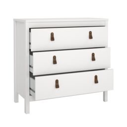 Madrid White No Effect 3 Drawer Chest (H)797mm (W)823mm (D)384mm - thumbnail 3