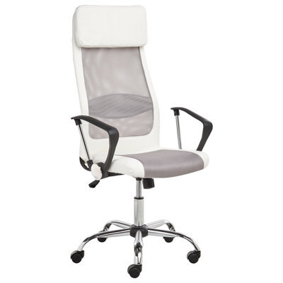Beliani Office Chair Pioneer Faux Leather White - image 1