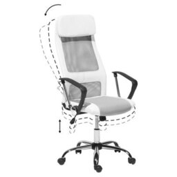 Beliani Office Chair Pioneer Faux Leather White - thumbnail 7