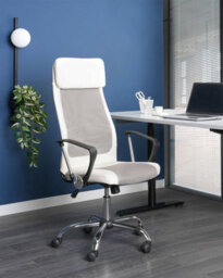 Beliani Office Chair Pioneer Faux Leather White - thumbnail 2