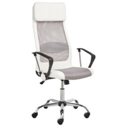 Beliani Office Chair Pioneer Faux Leather White - thumbnail 1