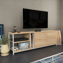 Decorotika Primrose Tv Stand Tv Unit For Tv's Up To 72 Inch White And Oak - thumbnail 2