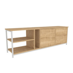 Decorotika Primrose Tv Stand Tv Unit For Tv's Up To 72 Inch White And Oak - thumbnail 5