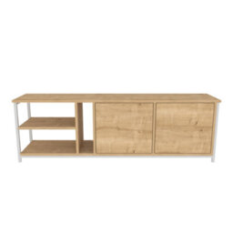 Decorotika Primrose Tv Stand Tv Unit For Tv's Up To 72 Inch White And Oak - thumbnail 4