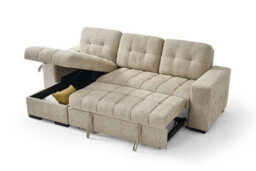 Stratus Interiors Beige Sofa Bed With Sleeping Function And Storage - Highly Elastic Foam Fabric Sofa - thumbnail 3