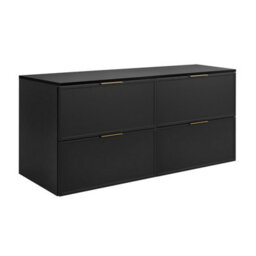 Heze Furniture Slim Modern 2 Cabinets Set Vanity Unit 120Cm With Worktop & Tall Cabinet 136Cm - Anthracite - thumbnail 2