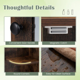 Gainoom Bathroom Wall Cabinet Brown With Mirror Modern Wall Mounted Medicine Cabinet W/3 Internal Shelves - thumbnail 7