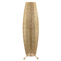 Happy Homewares Traditional And Ornate Floral Moroccan Floor Lamp In Satin Gold