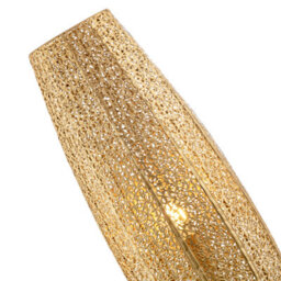 Happy Homewares Traditional And Ornate Floral Moroccan Floor Lamp In Satin Gold - thumbnail 5