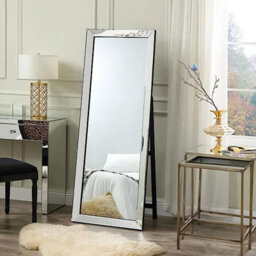 Mihomeuk Silver Venetian Freestanding Floor Mirror With Kickstand - thumbnail 2