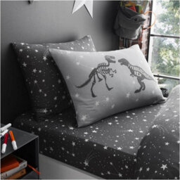 Gc Gaveno Cavailia Animal Print Stars Patterend Dinosaur Grey Single Fitted Sheet Luxurious Soft & Cosy Bed Sheet - thumbnail 1