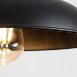 Valuelights Duomo Industrial Style Black Metal Ceiling Pendant Light Fitting With Led Bulb - thumbnail 7