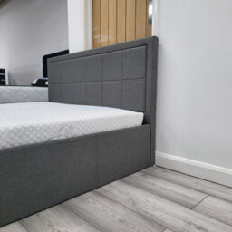 Modernique Grey Fabric Ottoman Storage Bed With Underneath Store Space, Wooden Sprung Slatted Gas Liftup Base In King Size (5Ft) - thumbnail 2