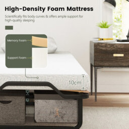 Costway Folding Bed Frame Portable Metal Guest Bed With 10Cm Memory Foam Mattress - thumbnail 5