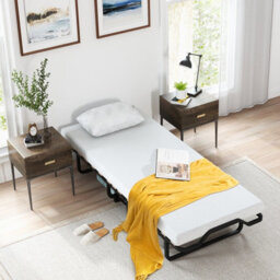 Costway Folding Bed Frame Portable Metal Guest Bed With 10Cm Memory Foam Mattress - thumbnail 3