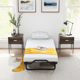 Costway Folding Bed Frame Portable Metal Guest Bed With 10Cm Memory Foam Mattress - thumbnail 4