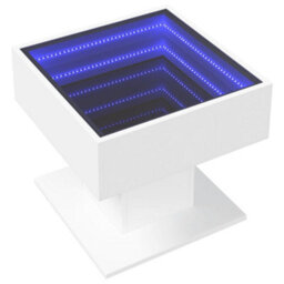 Berkfield Coffee Table With Led White 50X50X45 Cm Engineered Wood - thumbnail 3