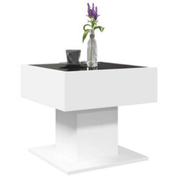 Berkfield Coffee Table With Led White 50X50X45 Cm Engineered Wood - thumbnail 5
