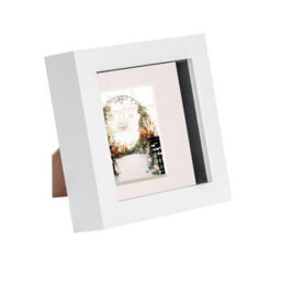"Nicola Spring 4 X 4"" Photo Frame - White/ivory Mount - 3D Photo Frame Picture Frame Box Portrait Display Case (12.5 X 12.5Cm)" - thumbnail 1