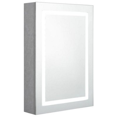 Berkfield Stylish Led Bathroom Mirror Cabinet Concrete Grey 50X13X70 Cm - image 1