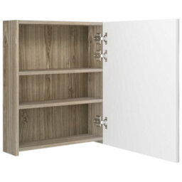 Berkfield Led Bathroom Mirror Cabinet White And Oak 50X14X60 Cm - thumbnail 5