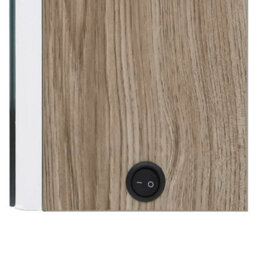 Berkfield Led Bathroom Mirror Cabinet White And Oak 50X14X60 Cm - thumbnail 6