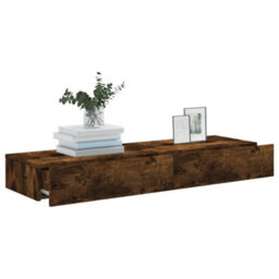 Berkfield Modern Tv Cabinets With Led Lights 2 Pcs Smoked Oak 60X35X15.5 Cm - thumbnail 5