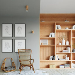 Luminosa Lighting Luminosa Salgado Surface Mounted Round Wall Lamp Natural Wood E27 - thumbnail 7