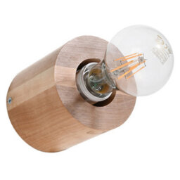 Luminosa Lighting Luminosa Salgado Surface Mounted Round Wall Lamp Natural Wood E27 - thumbnail 3