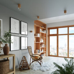 Luminosa Lighting Luminosa Salgado Surface Mounted Round Wall Lamp Natural Wood E27 - thumbnail 6