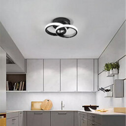 Pheashine Black Crossed Dual Ring Aluminium Led Flush Mount Ceiling Light 22W 6500K Cool White For Living Room, Bedroom, Kitchen - thumbnail 2