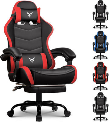 Gtplayer Gaming Chair, Heavy Duty Computer Chairs With Footrest Linkage Armrest And Lumbar Support, Ergonomic Office Chair, Red - image 1