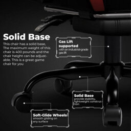 Gtplayer Gaming Chair, Heavy Duty Computer Chairs With Footrest Linkage Armrest And Lumbar Support, Ergonomic Office Chair, Red - thumbnail 9