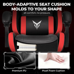 Gtplayer Gaming Chair, Heavy Duty Computer Chairs With Footrest Linkage Armrest And Lumbar Support, Ergonomic Office Chair, Red - thumbnail 4