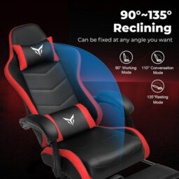 Gtplayer Gaming Chair, Heavy Duty Computer Chairs With Footrest Linkage Armrest And Lumbar Support, Ergonomic Office Chair, Red - thumbnail 6