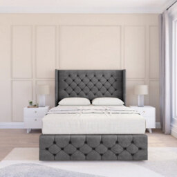 "Sloomy Luthor Plush Memory Foam Bed Set ,no Drawers, Mattress & 54"" Wingback Headboard With 12"" Footboard - Double" - thumbnail 2