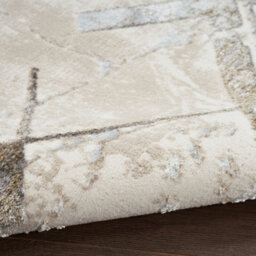 Ivory Grey Abstract Modern Geometric Rug Easy To Clean Living Room And Bedroom-69 X 229Cmcm (Runner) - thumbnail 7