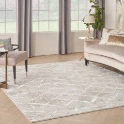 Ivory Grey Abstract Modern Geometric Rug Easy To Clean Living Room And Bedroom-69 X 229Cmcm (Runner) - thumbnail 2