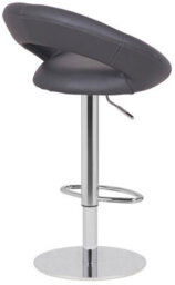 Lamboro Deluxe Sorrento Real Leather Kitchen & Breakasft Bar Stool,  Adjustable Swivel Gas Lift, Charcoal Grey - thumbnail 3