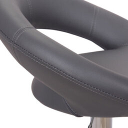 Lamboro Deluxe Sorrento Real Leather Kitchen & Breakasft Bar Stool,  Adjustable Swivel Gas Lift, Charcoal Grey - thumbnail 7